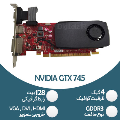 کارت گرافیک گیمینگ NVIDIA GTX 745 - 4GB